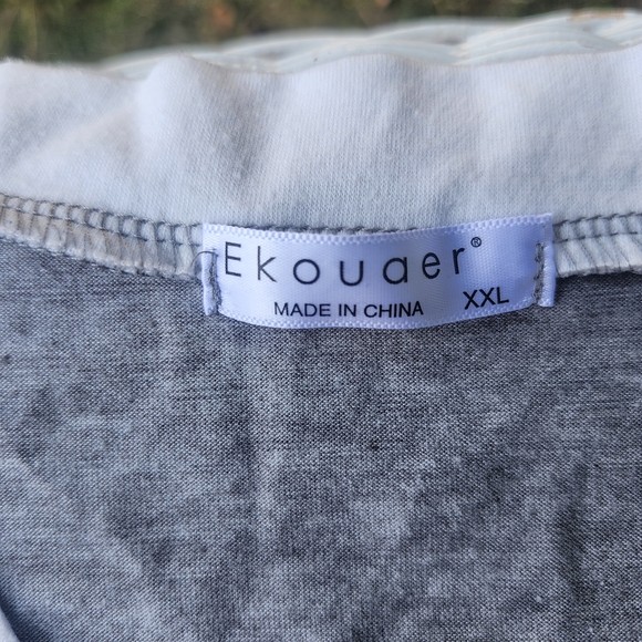 Ekouaer Cozy Gray & Star Print Pajama Set – Size XXL - Picture 3 of 3